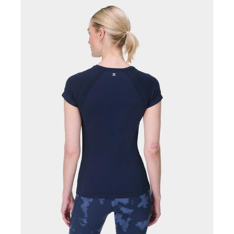 Sweaty Betty Athlete Seamless Workout T-Shirt Navy Blue image number 1